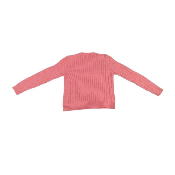 Vtg Lauren Ralph Lauren women's small Cable Knit Sweater crop Pink Coral READ - Picture 5 of 14